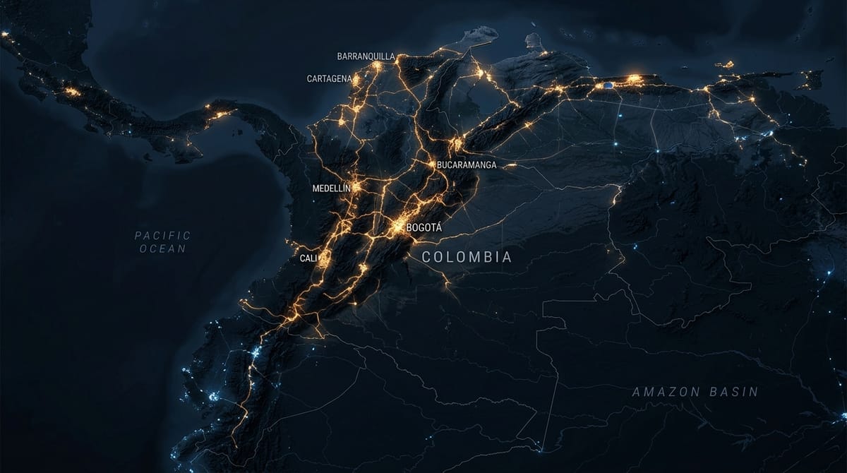 Colombia's energy paradox — industrial zones glow while vast regions remain dark