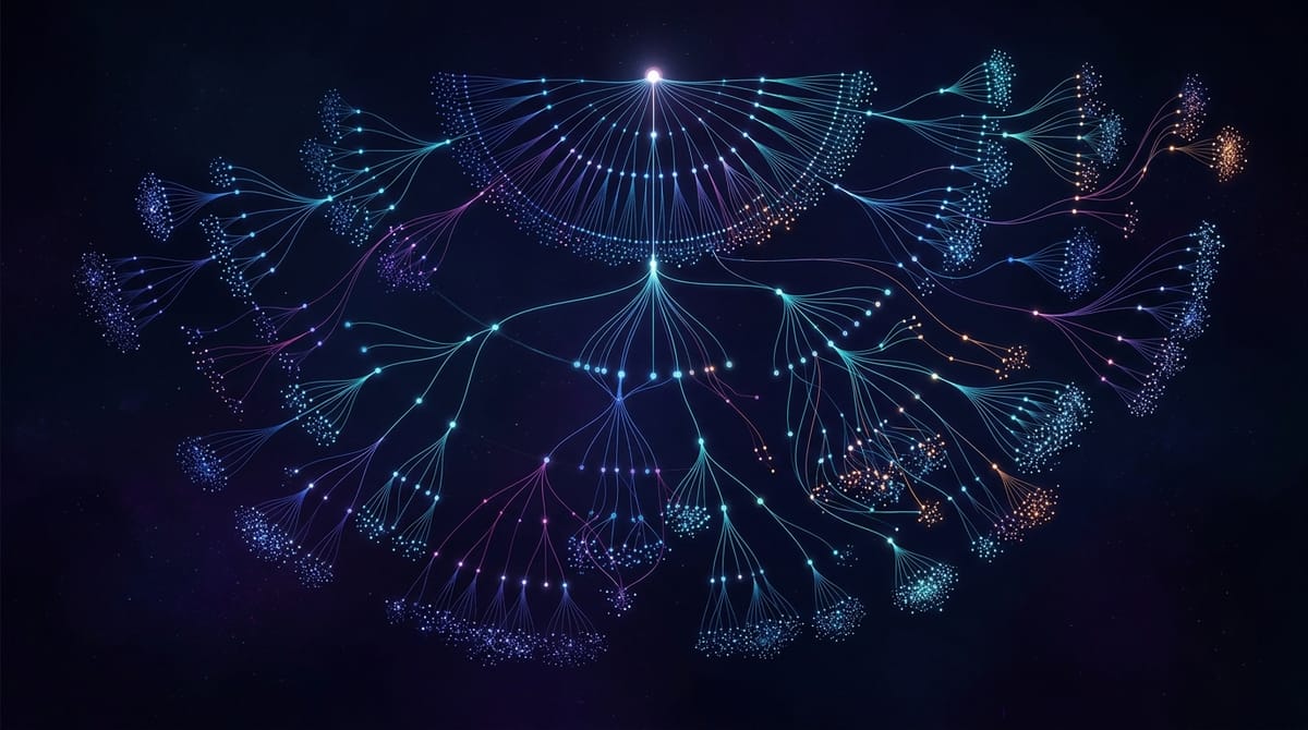 Multi-agent collaborative evolution — generational tree of competing solutions