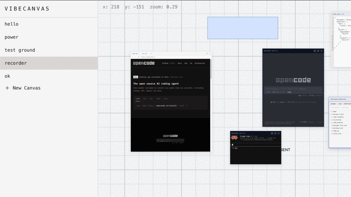 VibeCanvas — build with agents on an infinite canvas